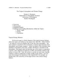 The Tropical Atmosphere and Climate Change - Study Guide | OCEAN 200