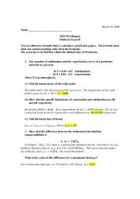 Midterm Exam 2 with Solution - Thermal Physics | PHY 3513