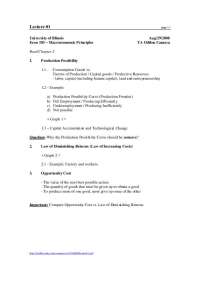 Macroeconomics Lecture 1: Production Possibility and Law of Diminishing Returns