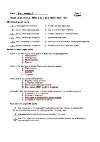 Answers Key for Quiz 2 - General Pharmacology | PHCOL 402