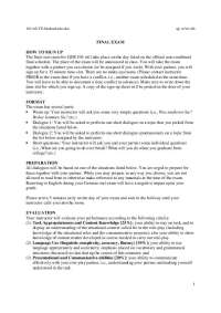 Study Guide for Oral Exam Situations - Intermediate German II | GER 104