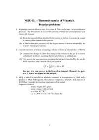 Practice Problems for Thermodynamics of Materials | MSE 401