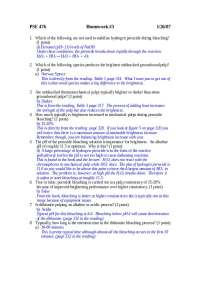 PSE 476: Homework #3 - Hydrogen Peroxide Bleaching and Pulp Production