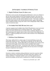 job description-coordinator of Proficiency Exams - Notes | MATH 220