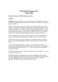 Assignment 2 Fall 2009 - Database Management | COP 4540
