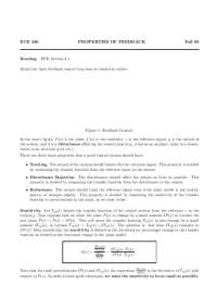 Properties of Feedback Control Systems: Tracking, Disturbance Rejection, and Robustness
