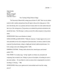 How Teaching Writing Needs to Change - Final Essay 3 | RHET 233