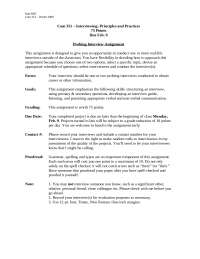 Probing Interview Assignment for Interviewing Principles Practices ...