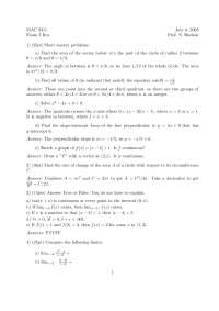 Exam 1 with Solution for Calculus I | MAC 2311 - Docsity