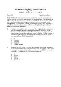 Final Sample Exam for Introduction to Insurance | FIN 230
