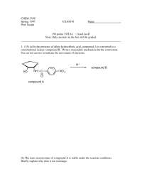 Exam 1 Practice Questions - Organic Chemistry - Spring 1997 | CHEM 239 ...
