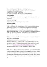 Physics Homework: Hydrogen Atom, Selection Rules, and Matrix Hamiltonians - Prof. David Gi