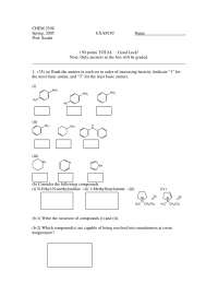 Exam 2 Sample Questions - Organic Chemistry - Spring 2005 | CHEM 239 ...