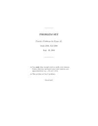 Calculus III - Practice Problems Exam 1 - Fall 2004 | MATH 2350 - Docsity