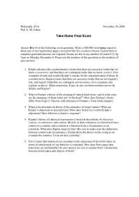 7 Questions on Philosophy of Language - Final Exam | PHIL 453