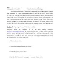Oceanography Extra Credit Assignment: Suggesting a New Case Study from ScienceDaily - Prof