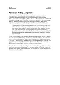 Abstracts II - Transportation Engineering | Assignment 2 | CEE 320