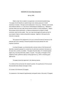 Term Paper Assignment - Occupational and Environmental Epidemiology | EPI 570