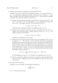 Econ 505 Homework 3: Taxation and Stock Prices in a Lucas Tree Model