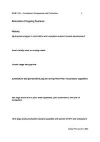 Greenhouse Management and Production: Horticulture Techniques and Nutrient Systems - Prof.