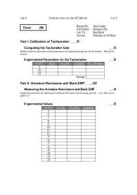 Control Systems in Introduction to the DC Motor - Lab 4 | ECE 486