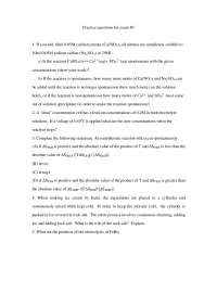 Practice Questions for Exam 3 - General Chemistry | CHEM 162 - Docsity