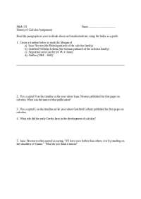 History of Calculus for Assignment | MATH 111