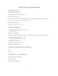 Exponential and Logarithm: Review Notes - Calculus I | MATH 115 - Docsity