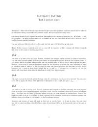 Test 2 Review Sheet for Calculus II | MA 241 - Docsity
