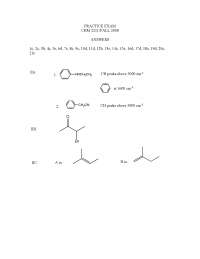 Organic Chemistry II Practice Exam Answers | CHM 2211 - Docsity