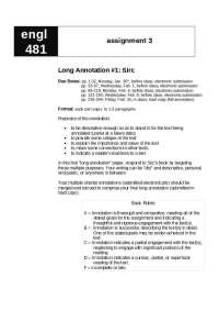 Long Annotation Assignment for Sirc's Book