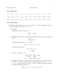 Exam 2 Solution - Intermediate Macroeconomic Theory | ECON 303