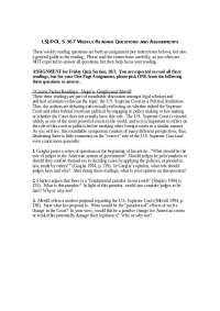 Assignment 1, Shapiro, Graglia and Merrill - Comparative Law and Courts | POL S 367