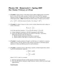 Homework 2 for Classical Mechanics II | PHYS 326 | Assignments ...