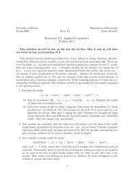 Problem Set 5 - Introduction to Applied Econometrics | ECON 471