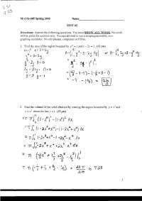 Test 2 with Solution for Calculus II | MA 241 - Docsity