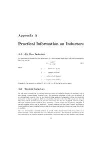 Appendix a Practical Information on Inductors - Lab | ECE 453
