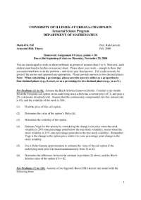 10 Questions for Assignment 8 - Actuarial Risk Theory | MATH 476