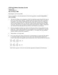 4 Questions on Channel Flow - Assignment 2 | CIVE 612 - Docsity