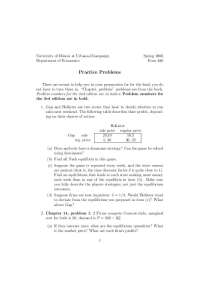 Economics Practice Problems for Spring 2006 - University of Illinois at Urbana-Champaign