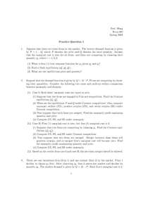 Practice Questions for Exam - Industrial Competition and Monopoly | ECON 480