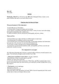 Thinking about Research Paper - Assignment | RHET 105