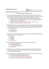Exam 1 with Solutions - Ecology | PCB 3043