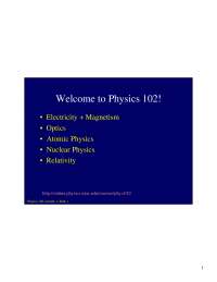 Electricity and Magnetism - Lecture Slides | PHYS 102 - Docsity