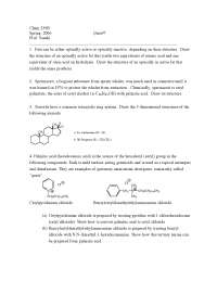 Quiz 7 Practice Questions - Organic Chemistry | CHEM 239 - Docsity