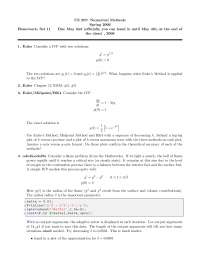 4 Solved Problems on Euler's Method - Assignment 11 | CS 257 - Docsity