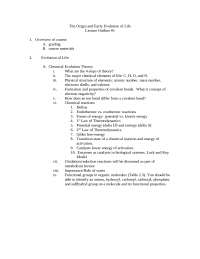 Lecture Outline for the Origin and Early Evolution of Life | BIOL 200 ...