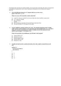 Exam with multiple Type Questions - Computer Programing I | CSE 142