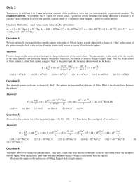 4 Solved Questions on General Physics 2 - Quiz 2 | PHY 2054 - Docsity