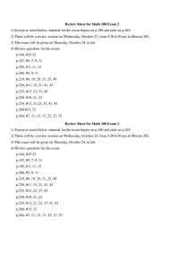 Math 108 Exam 2 Review Sheet - Prof. David Lutzer